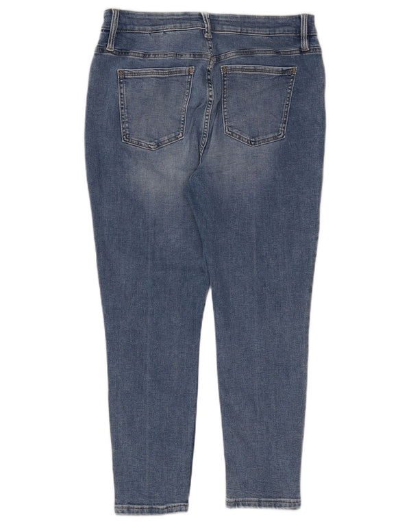 Calça jeans feminina Marks & Spencer Per Una Crop skinny UK 14 grande W30 L24 azul