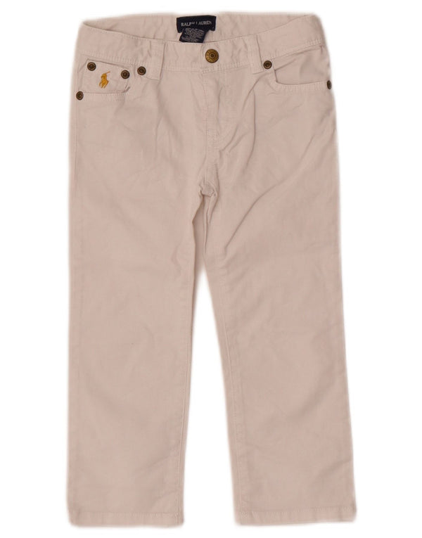 Ralph Lauren Calças casuais retas para meninas 4-5 anos W20 L15 algodão branco