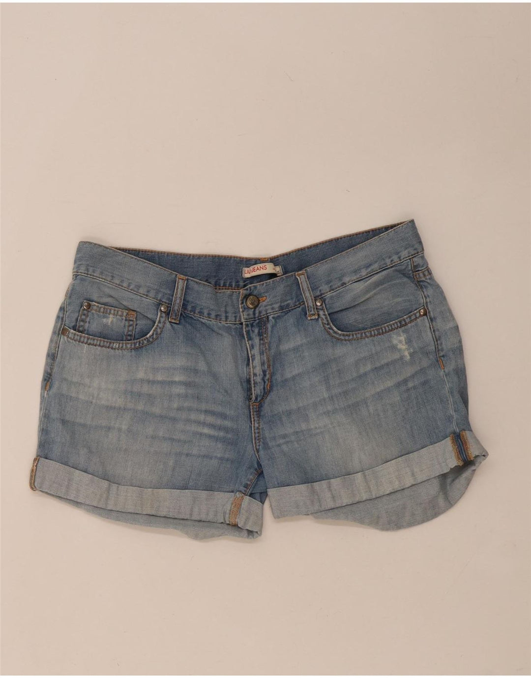 Calça jeans feminina Liu Jo W30 algodão azul médio