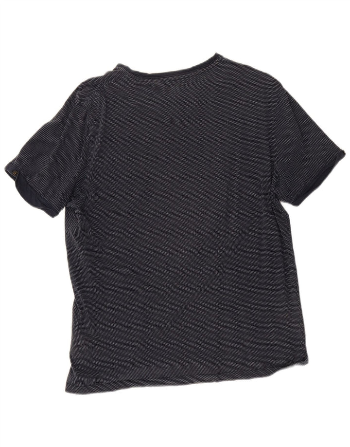 Camiseta masculina Ted Baker tamanho superior 4 grande algodão azul marinho