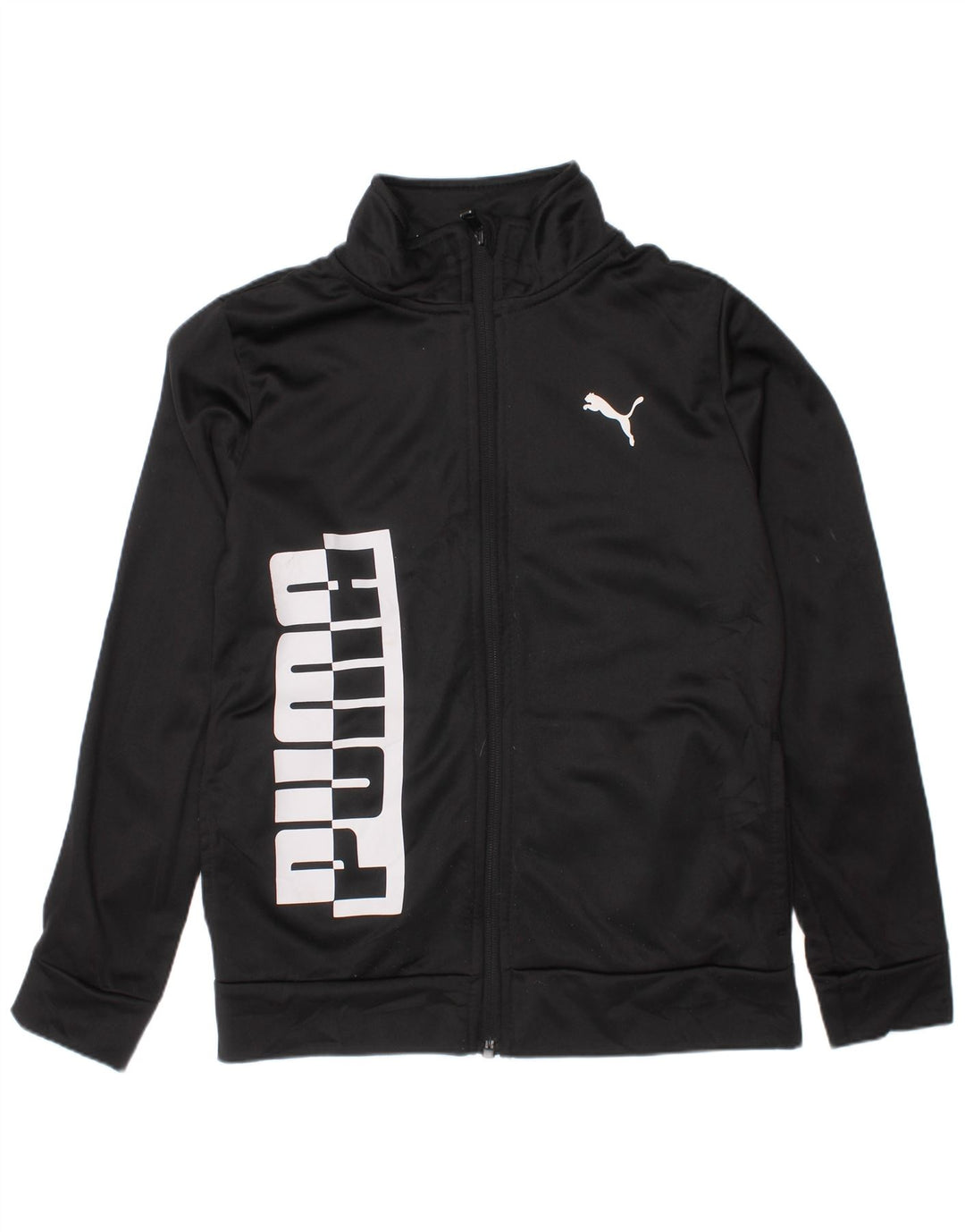 Jaqueta Puma Boys Graphic Tracksuit Top 7-8 Anos Pequeno Poliéster Preto