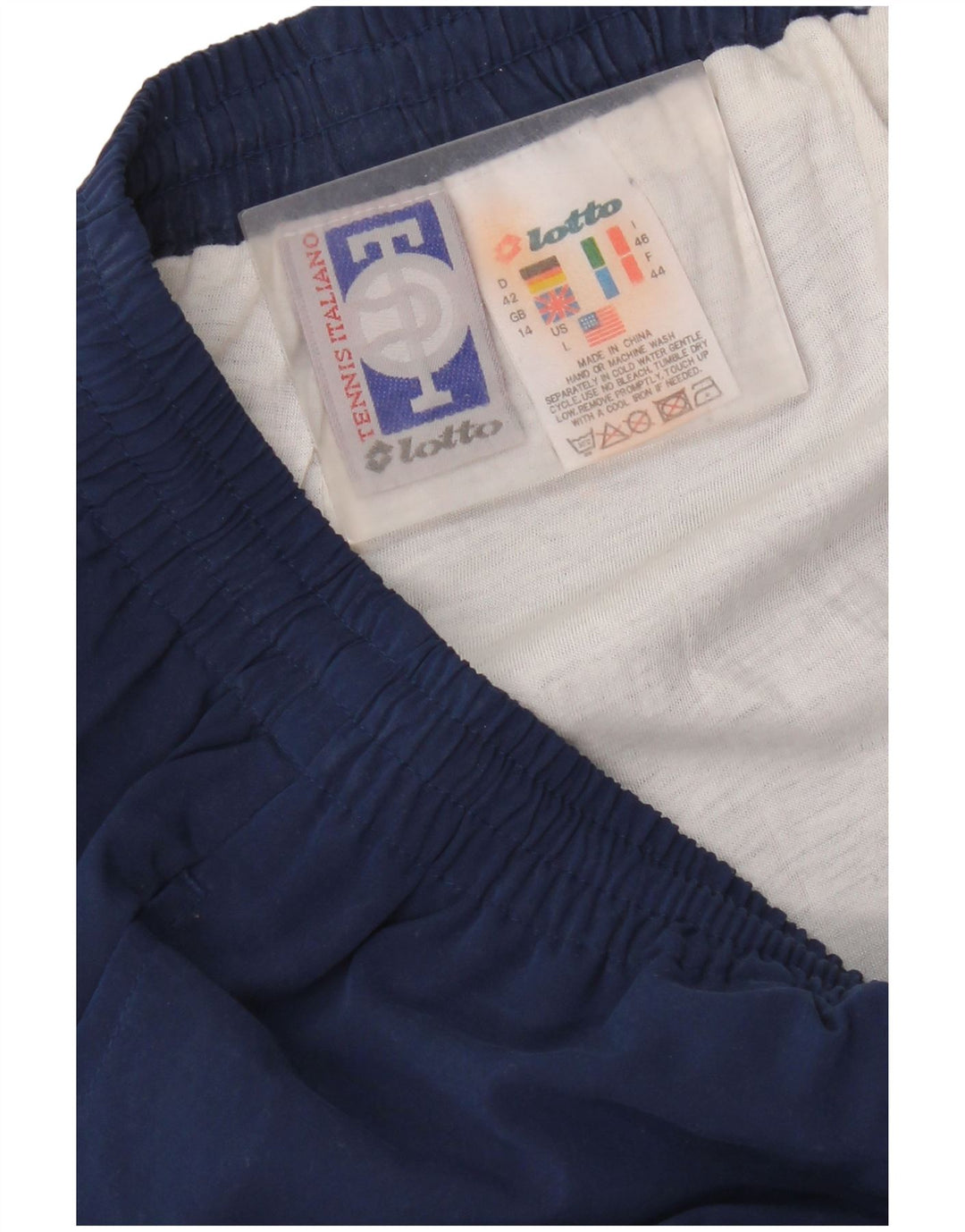 Calça de treino feminina Lotto UK 14 grande poliéster azul marinho