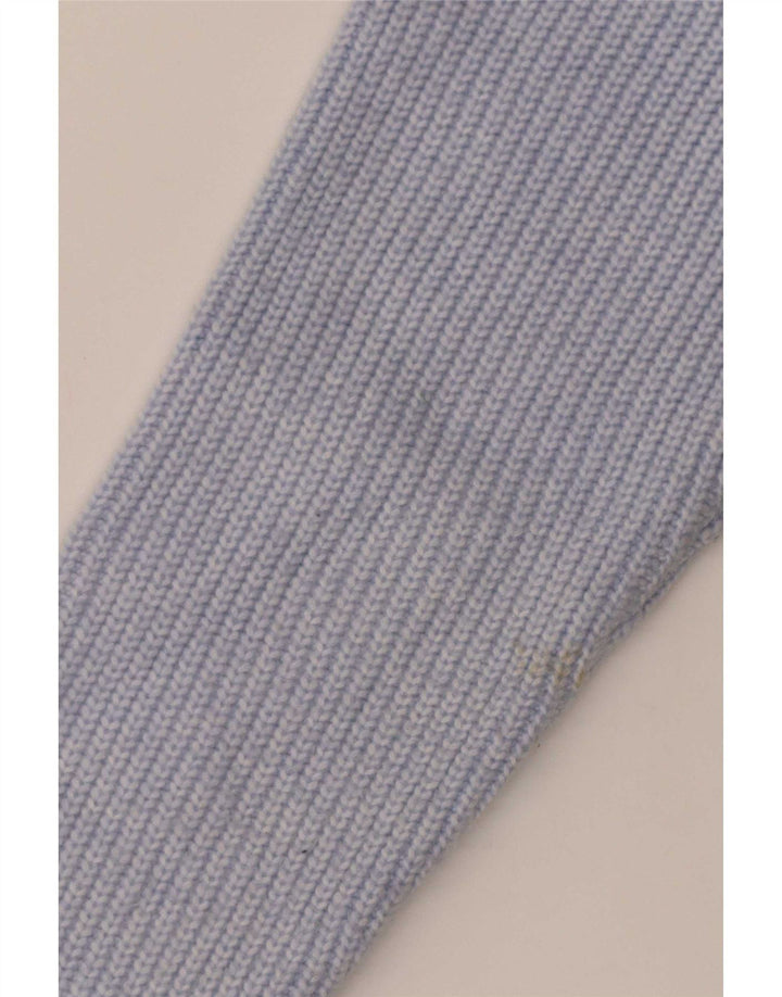 Suéter feminino Marks & Spencer com gola redonda Reino Unido 14 poliéster azul médio