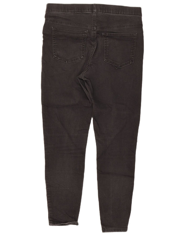 Marks & Spencer Calça Jeans Feminina Crop Jegging Skinny Reino Unido 12 Médio W30 L24 Preto