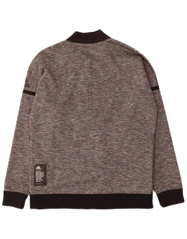 Adidas masculino reversível agasalho top jaqueta pequena cinza colorblock