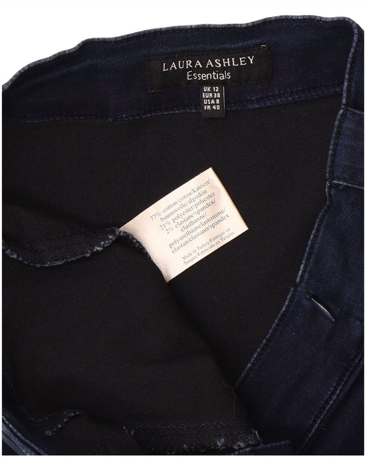 Saia jeans feminina LAURA ASHLEY Reino Unido 12 médio W32 algodão azul marinho
