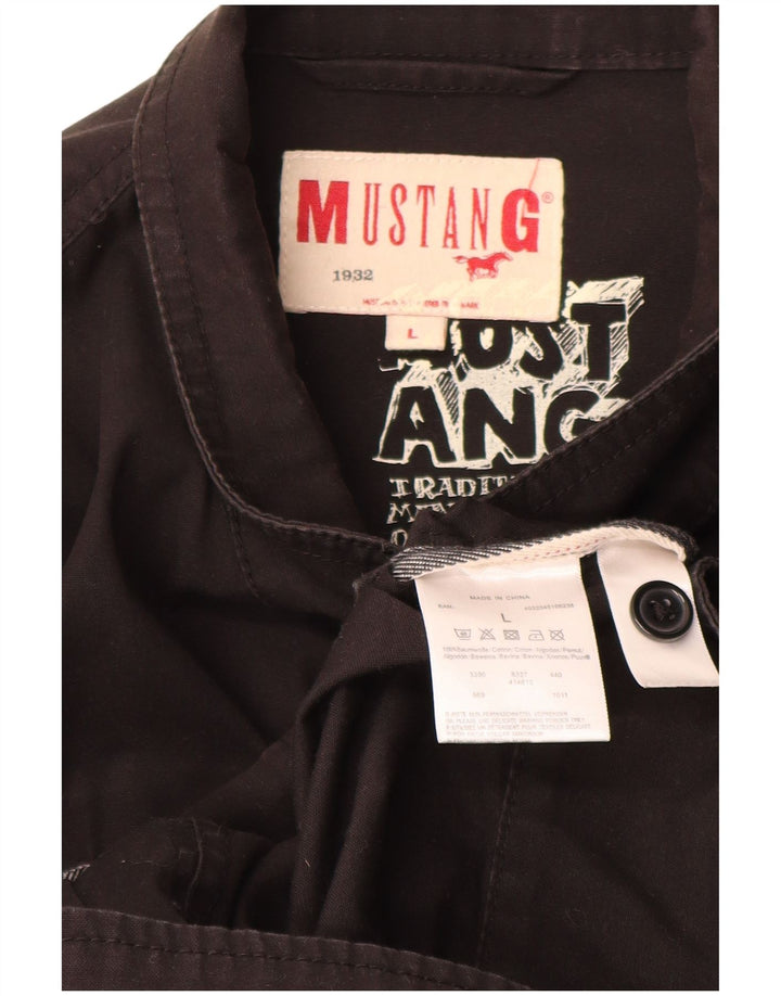 Jaqueta utilitária masculina Mustang UK 40 grande algodão marrom
