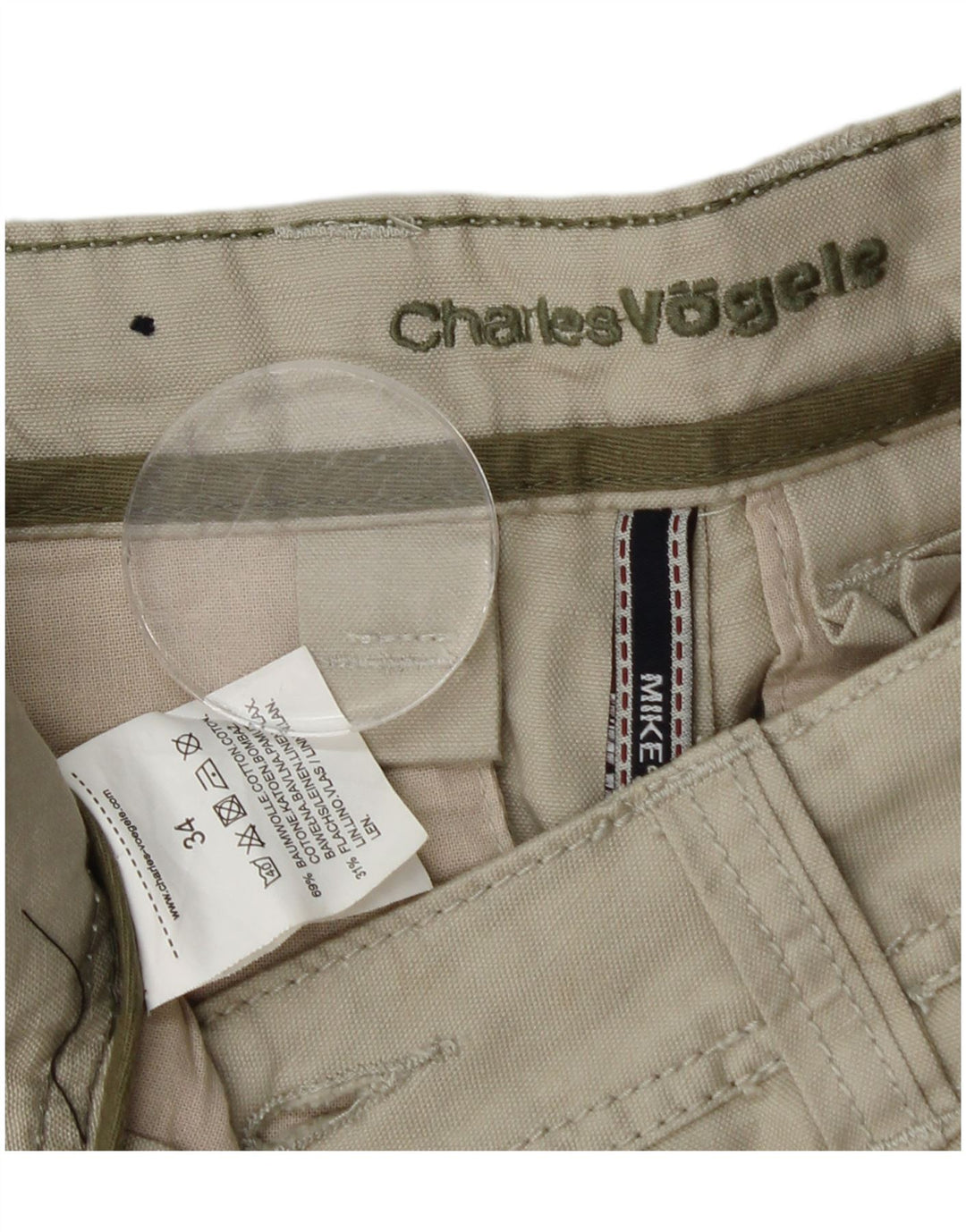 Charles Vogele Mens Mike Cargo Shorts W34 Grande Algodão Cinza