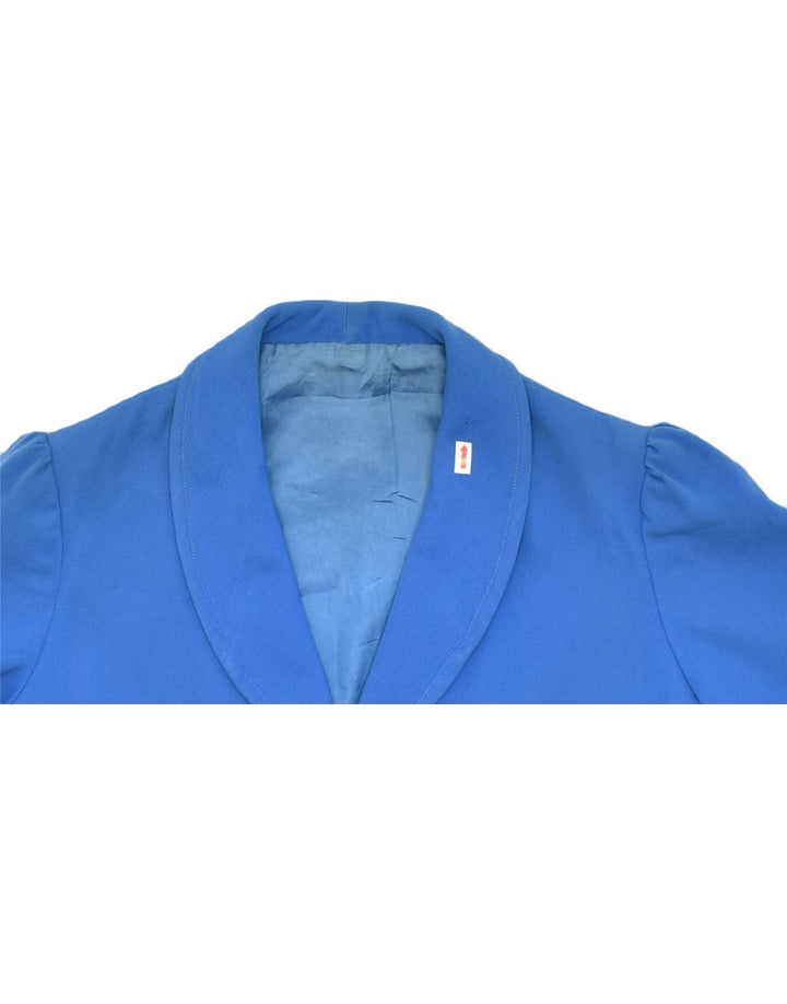 VINTAGE Womens 3 Button Blazer Jacket UK 14 Large Blue | Vintage | Thrift | Second-Hand | Used Clothing | Messina Hembry 