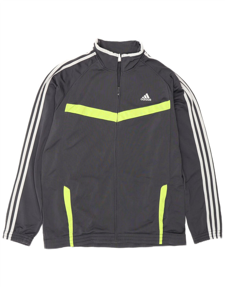 ADIDAS Mens Tracksuit Top Jacket Grande Cinza Colourblock Poliéster