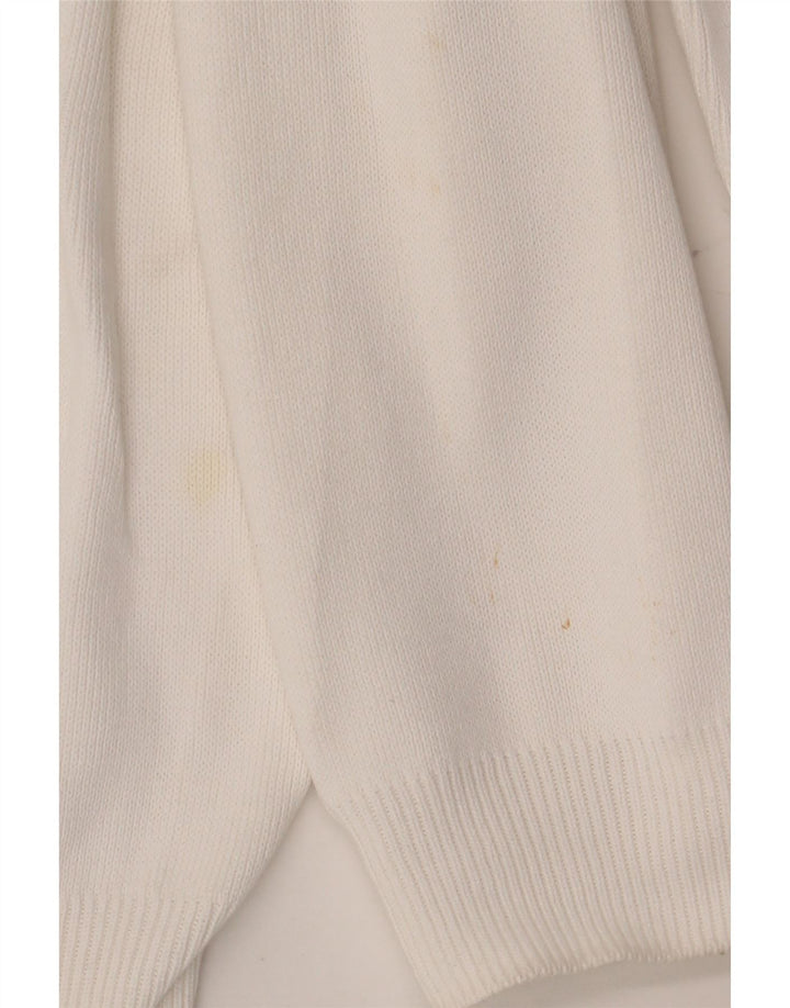 Zara Suéter masculino com gola redonda grande branco