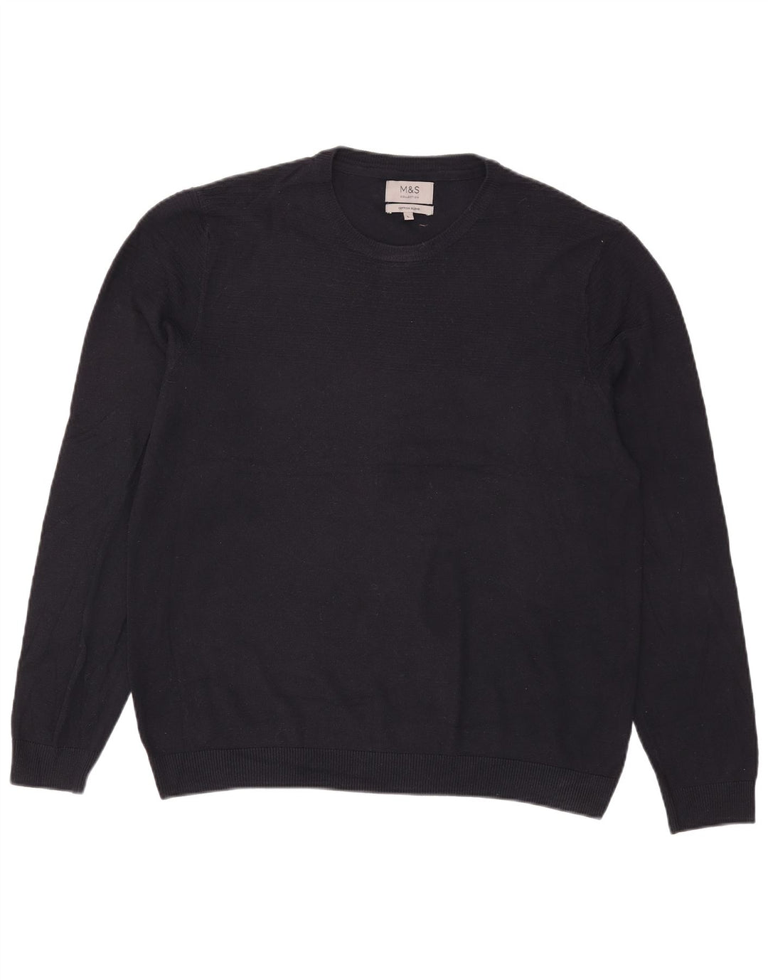 Suéter masculino Marks & Spencer com gola redonda grande acrílico azul marinho