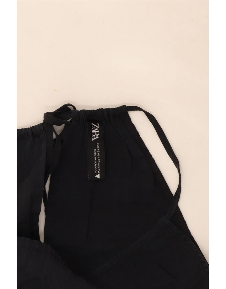 Top Zara Feminino Crop Halter UK 4 XS Preto