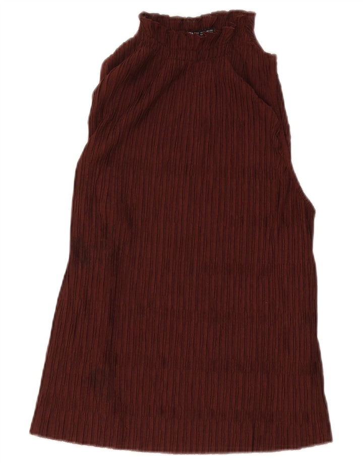 Zara Womens Halter Top UK 10 Pequeno Poliéster Borgonha