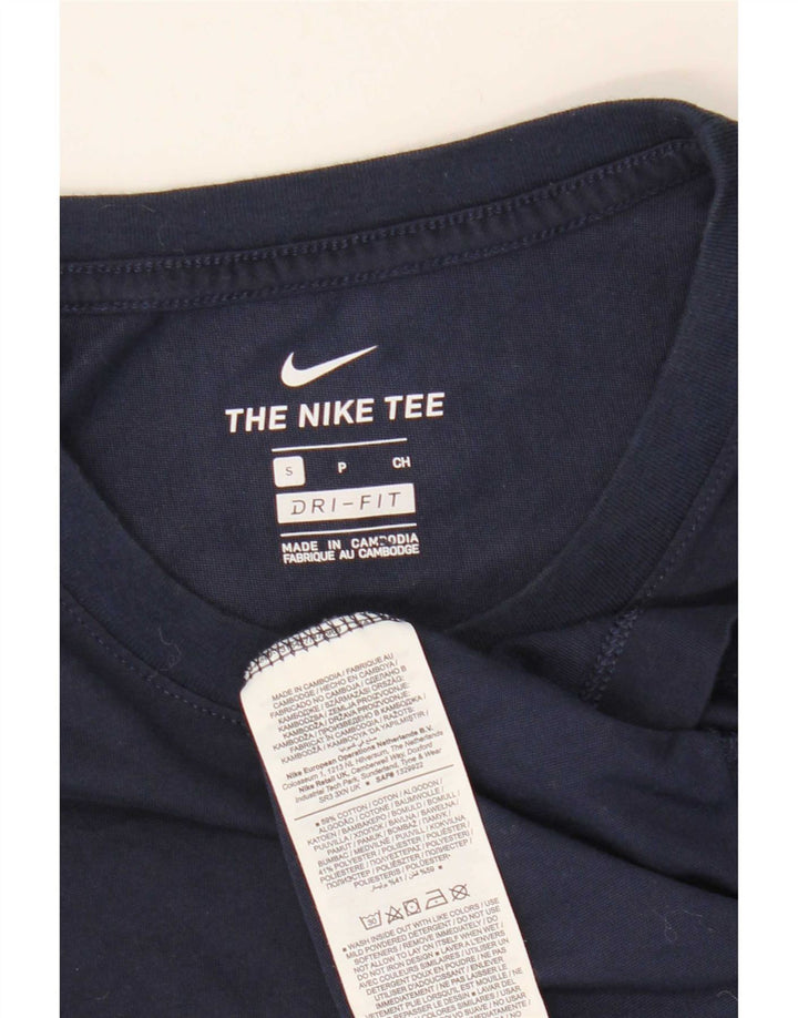 Camiseta masculina Nike Dri Fit Top pequeno algodão azul marinho