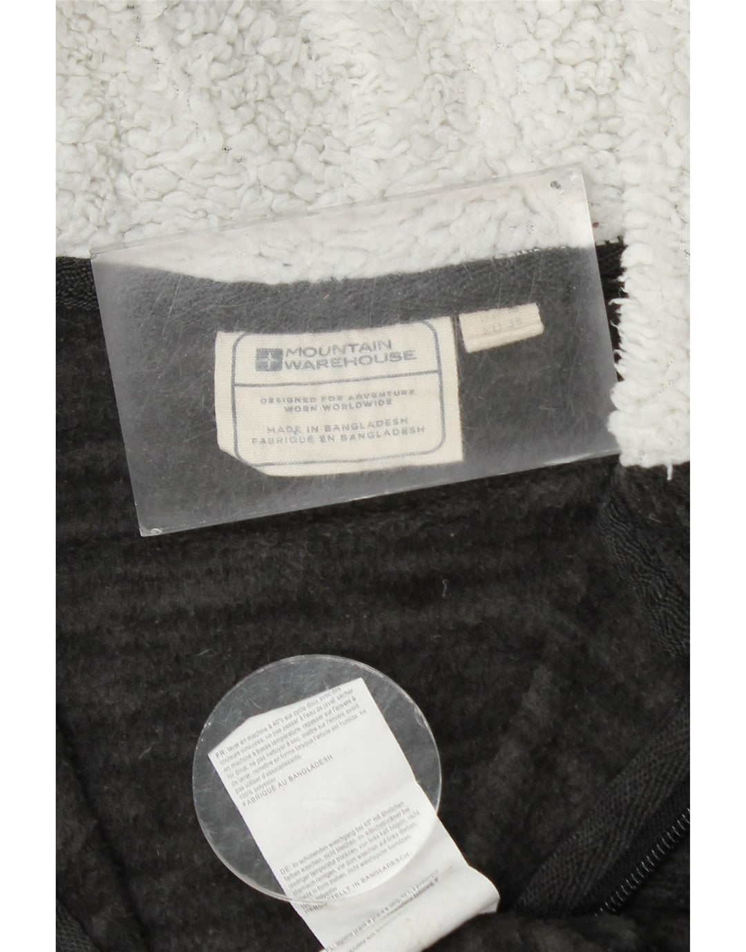 Jaqueta feminina de lã Sherpa Mountain Warehouse Reino Unido 10 pequena preta manchada