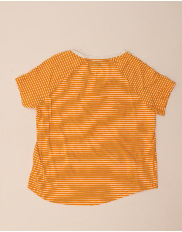 Camiseta feminina Tommy Hilfiger com estampa gráfica UK 14 grande algodão listrado laranja