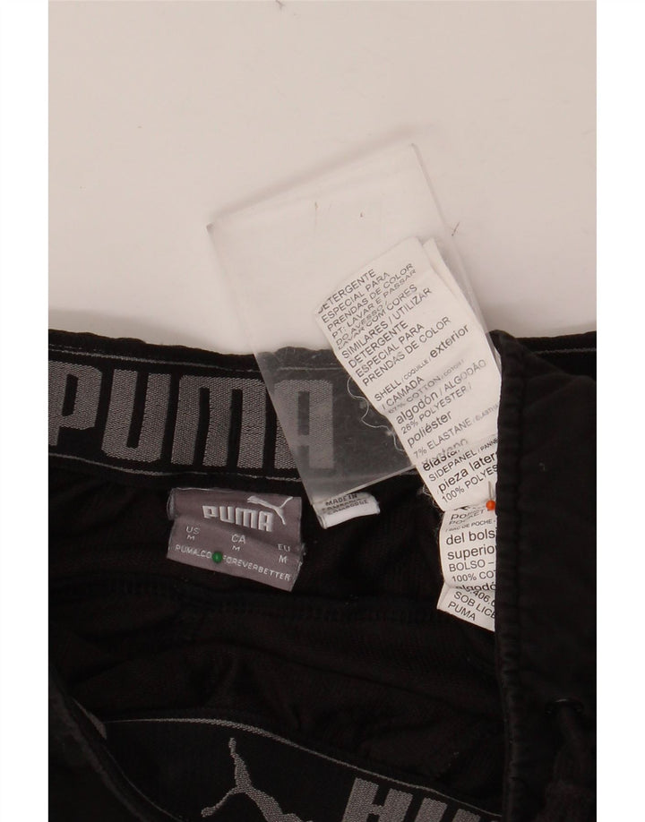 Calça de treino masculina PUMA de algodão preto médio