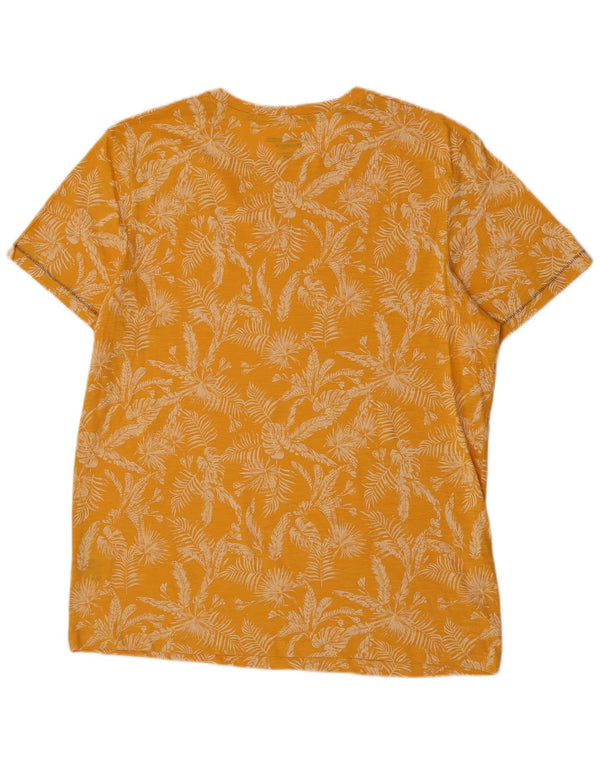 Camiseta masculina Jack & Jones Slim Fit Top XL de algodão floral amarelo
