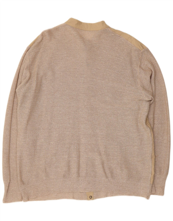 Suéter cardigã masculino VINTAGE grande bege