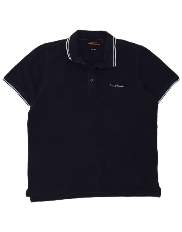 Camisa polo masculina Pierre Cardin Regular Fit grande azul marinho