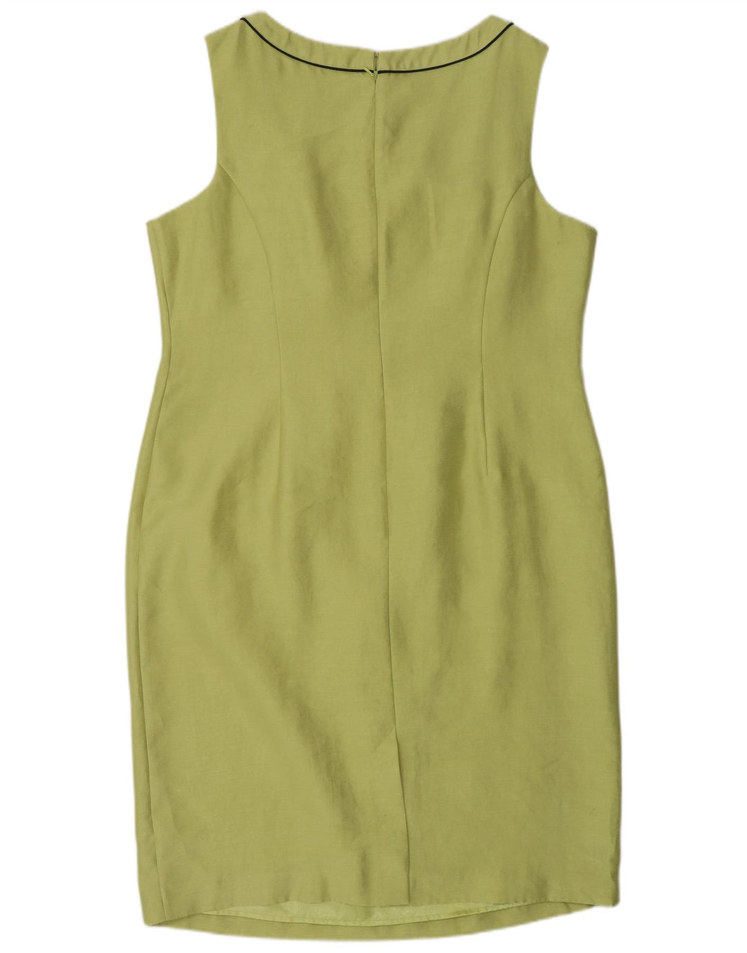 Vestido feminino Jacques Vert sem mangas com bainha UK 18 XL verde poliéster