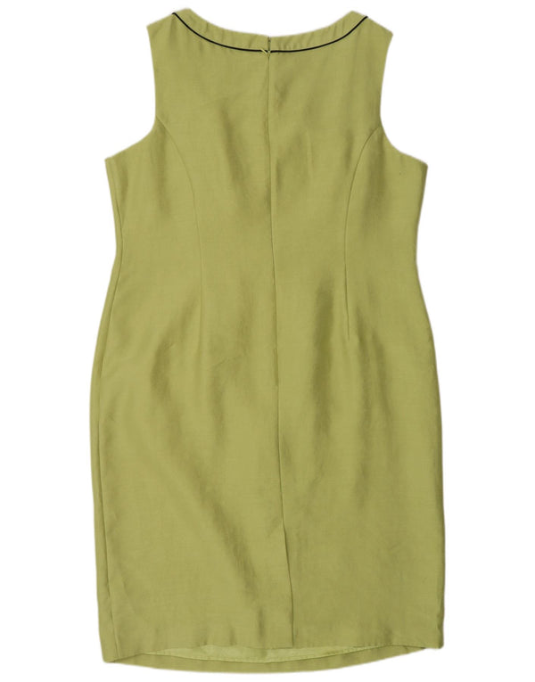 Vestido feminino Jacques Vert sem mangas com bainha UK 18 XL verde poliéster