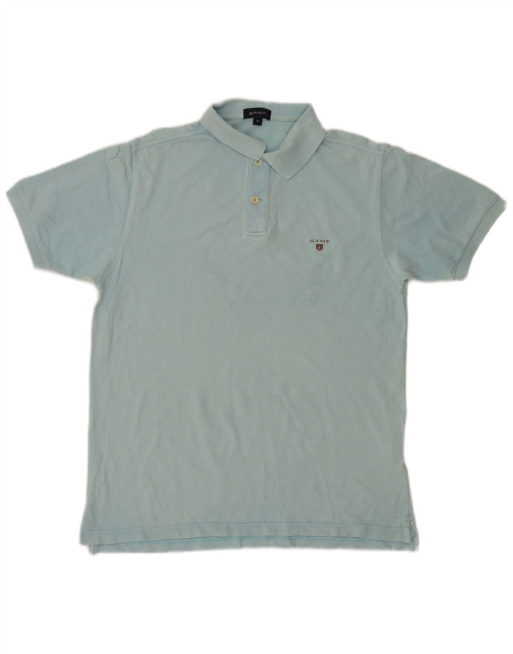 Camisa polo masculina GANT de algodão azul médio