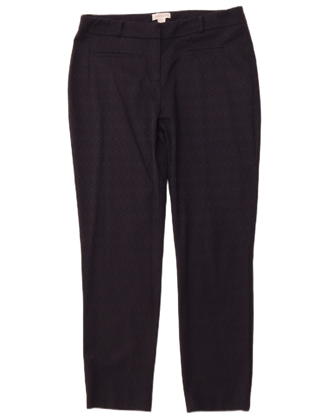 Calça casual feminina MONSOON Reino Unido 14 grande W34 L29 azul marinho