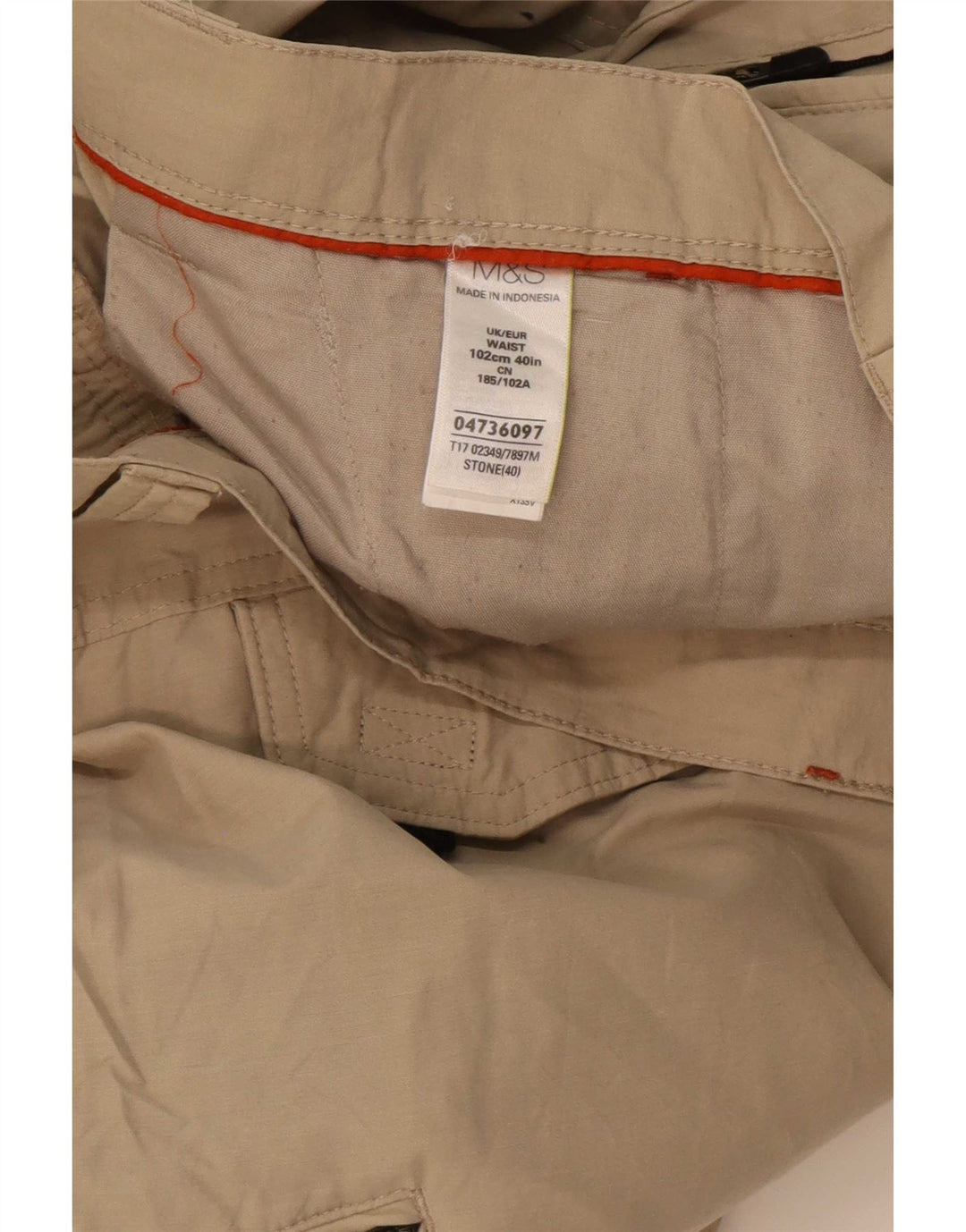 Bermuda cargo masculina Marks & Spencer W40 XL algodão bege