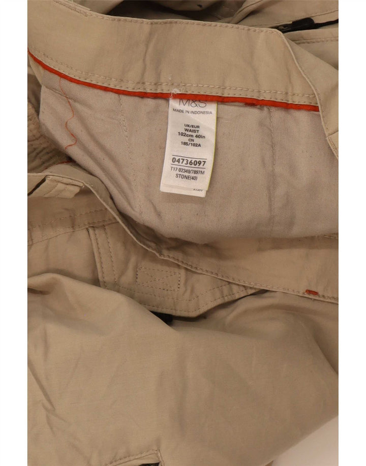 Bermuda cargo masculina Marks & Spencer W40 XL algodão bege