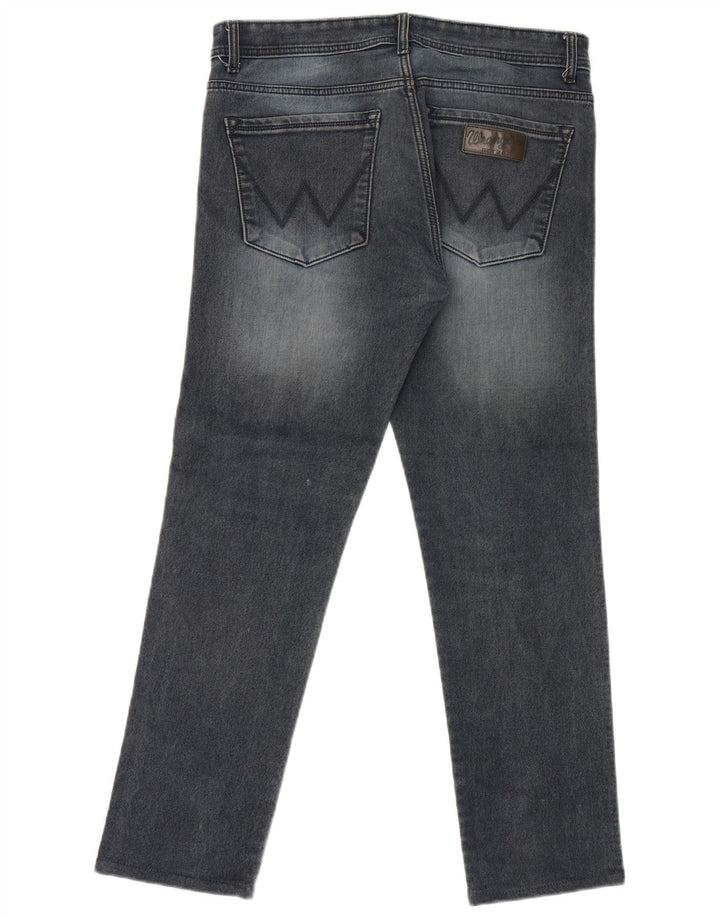Wrangler Mens Straight Jeans W36 L30 Azul Algodão