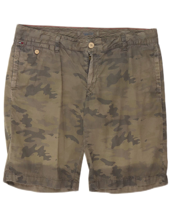 Shorts Chino Masculino TOMMY HILFIGER W36 Grande Algodão Camuflado Cáqui