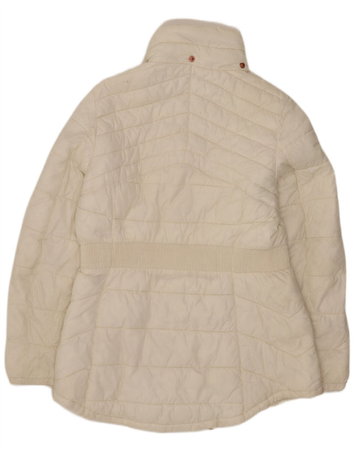 Casaco acolchoado feminino Barbour UK 14 grande branco sintético