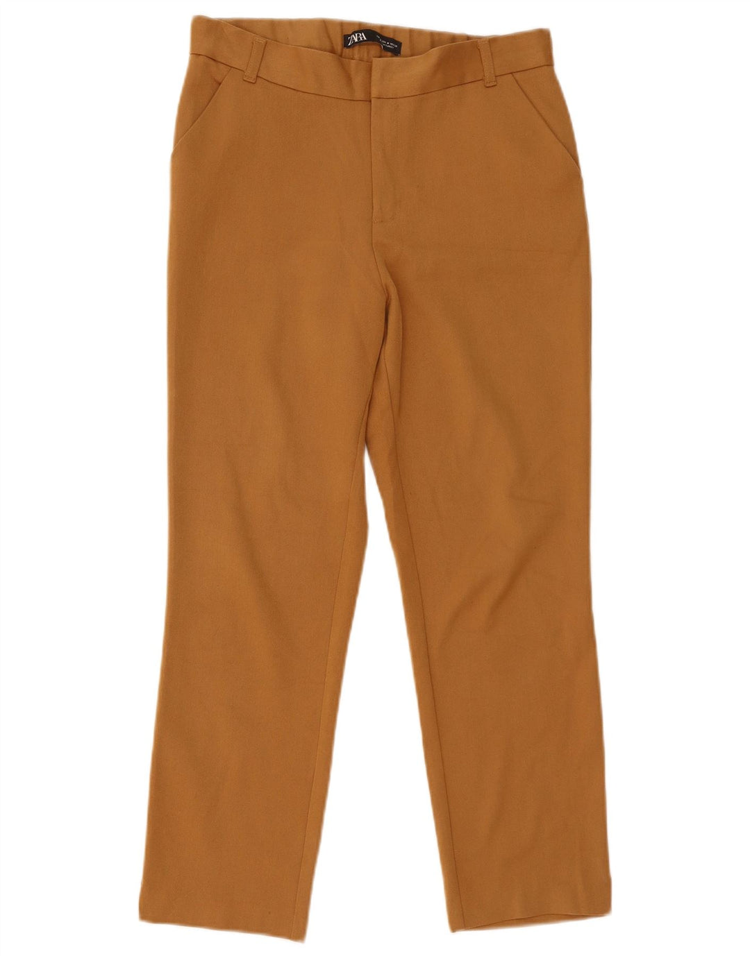 Zara Calça Feminina Slim Cropped Médio W28 L25 Marrom Poliéster