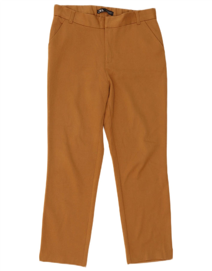 Zara Calça Feminina Slim Cropped Médio W28 L25 Marrom Poliéster