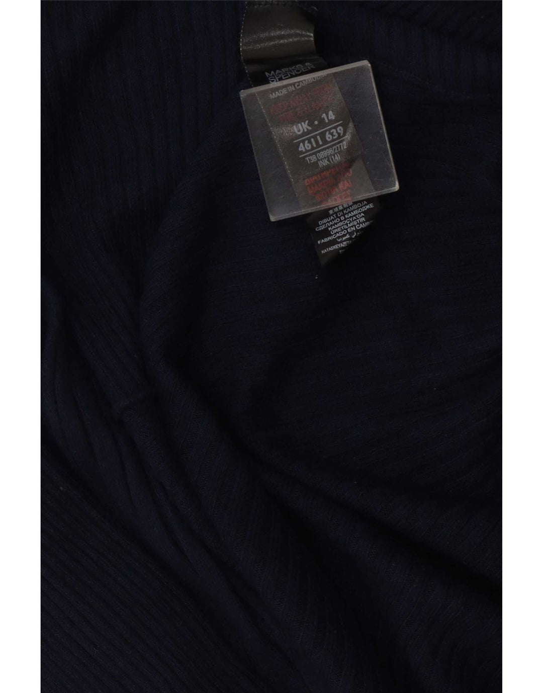 Suéter cardigã assimétrico feminino Marks & Spencer Reino Unido 14 médio azul marinho