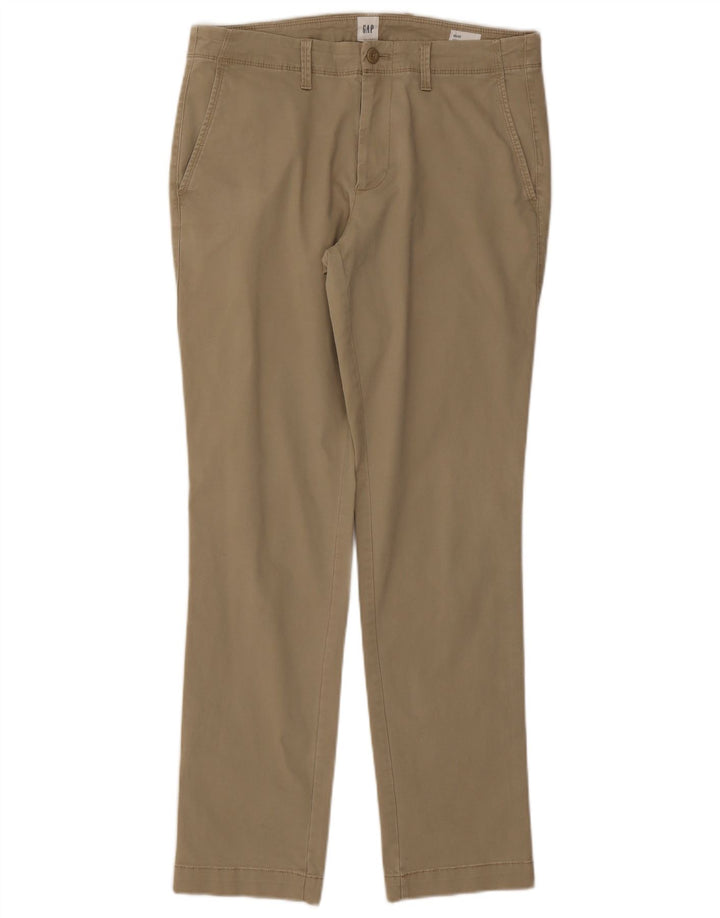 Calça Chino Slim Masculina Gap W32 L32 Algodão Bege