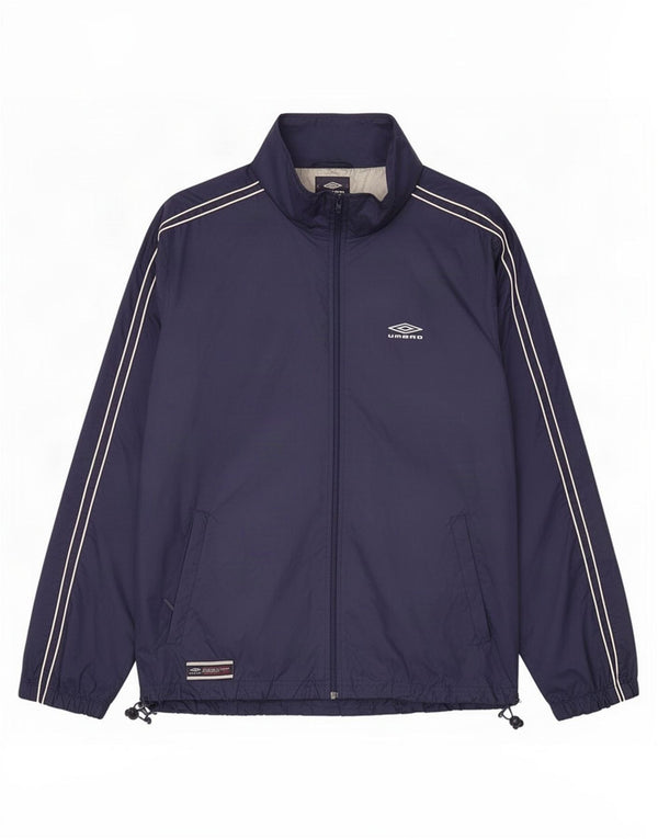 Jaqueta de chuva masculina Umbro com capuz Reino Unido 38/40 médio azul marinho nylon