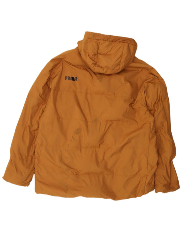Jaqueta acolchoada com capuz masculina Puma UK 42 XL poliéster bege