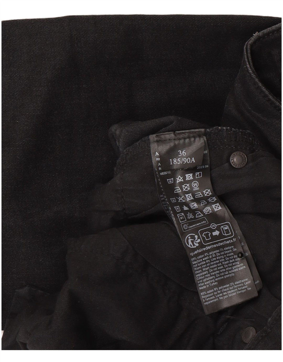 All Saints Masculino Ronnie Slim Jeans W36 L30 Algodão Preto