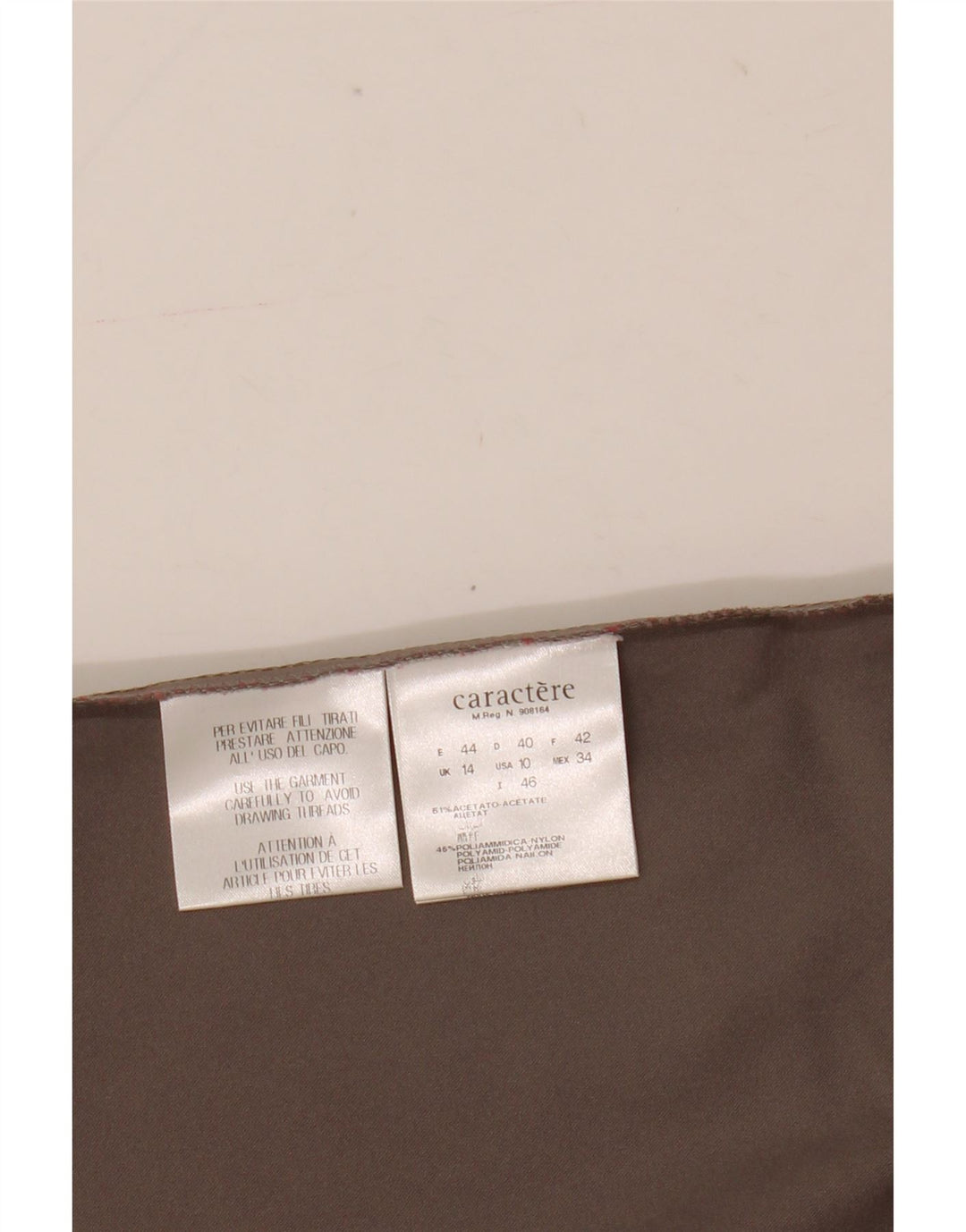 Vestido feminino Caractere UK 14 grande acetato marrom