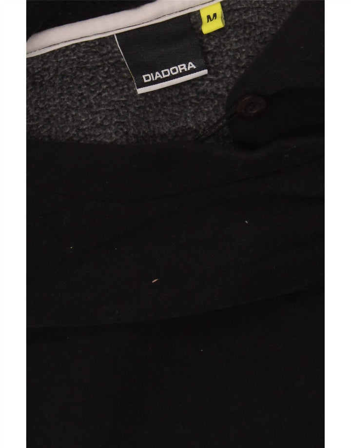 DIADORA Womens Hoodie Jumper UK 14 Medium Black Cotton Vintage Diadora and Second-Hand Diadora from Messina Hembry 