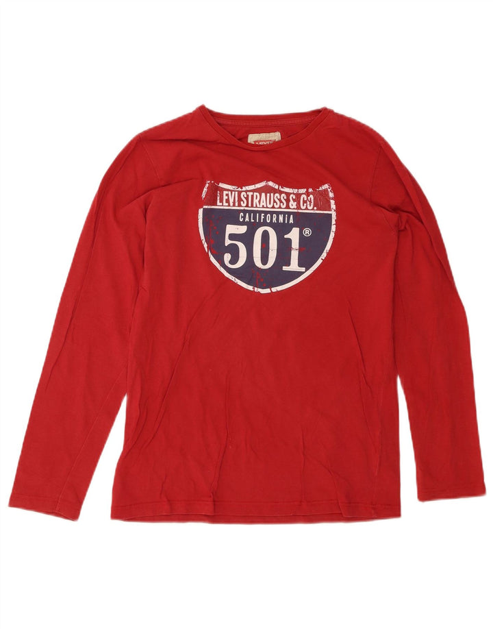 LEVI'S Boys Graphic Top manga comprida 11-12 anos vermelho