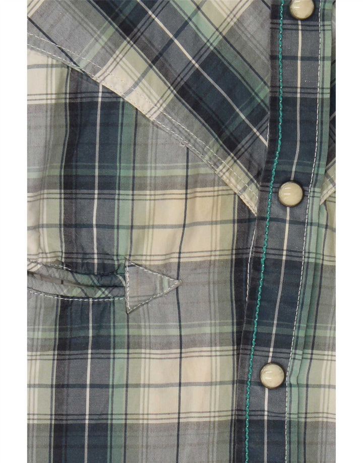 Camisa masculina Levi's grande xadrez azul de algodão