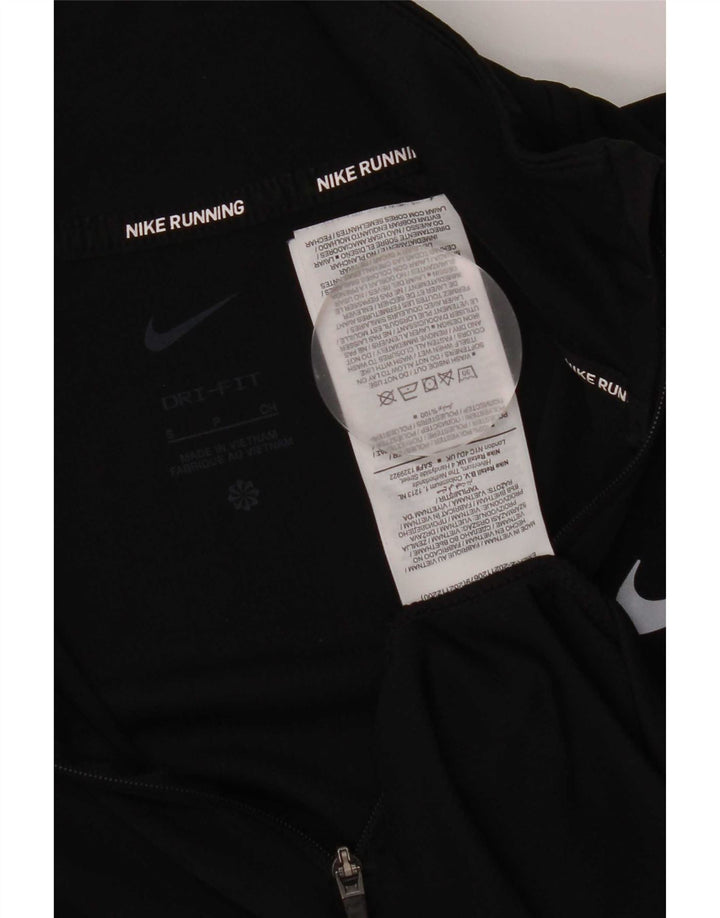 Nike Womens Dri Fit Zip Neck Pullover Treino Top Reino Unido 10 Pequeno Preto