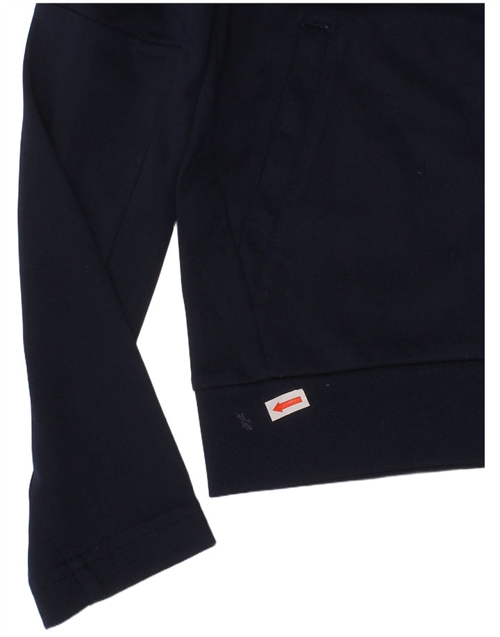 NIKE Boys Zip Hoodie Sweater 6-7 Years Large Navy Blue Colourblock