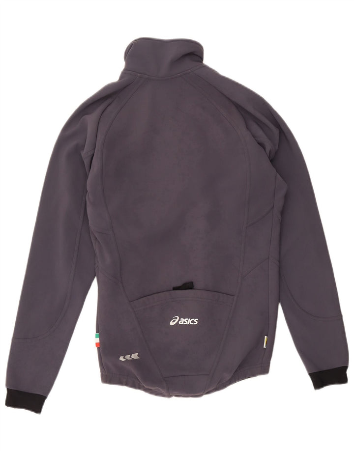Asics Mens Graphic Tracksuit Top Jaqueta Pequena Cinza Colourblock Poliéster