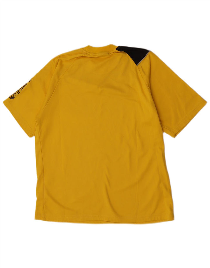 Errea Camiseta masculina gráfica top pequeno amarelo colorblock poliéster