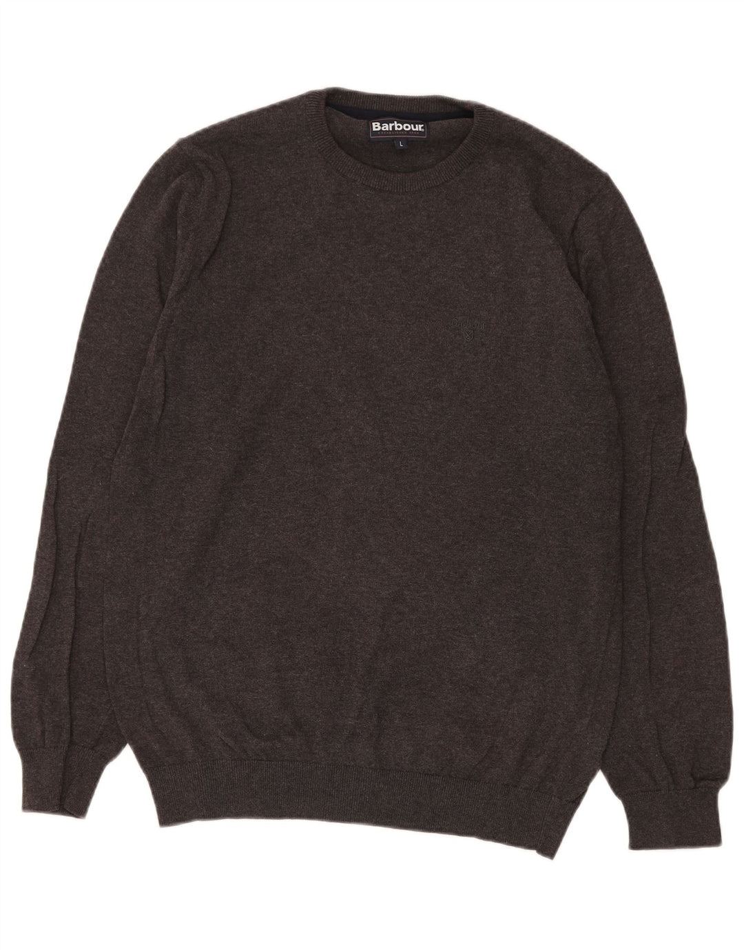 Suéter masculino BARBOUR com gola redonda, grande algodão cinza